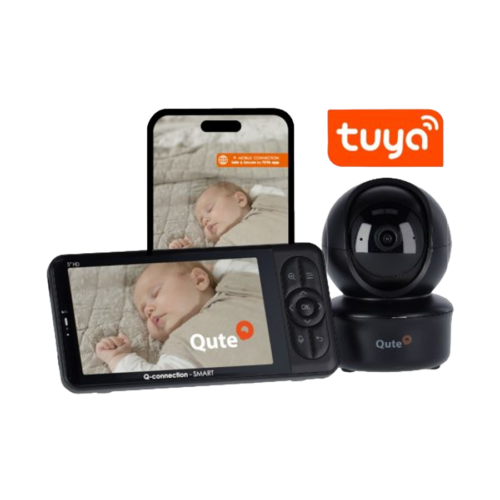 Qute Beeldbabyfoon Q-Connection Smart WIFI 2-IN-1 5HD - Zwart