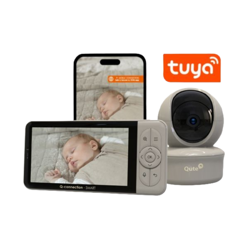 Qute Beeldbabyfoon Q-Connection Smart WIFI 2-IN-1 5HD - Zand